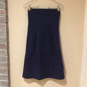 Navy strapless dress